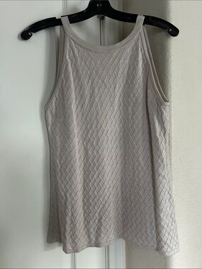 White House Black Market Textured Knit Tank Top - Light Beige